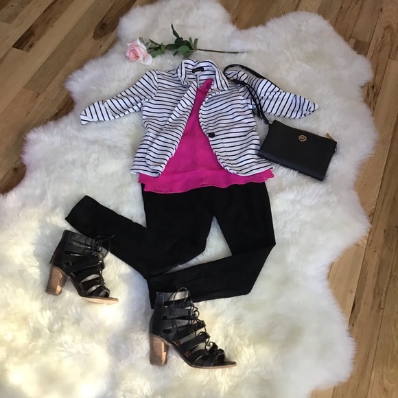 Ivory Black Stripe Blazer, size S - Picture 2 of 5